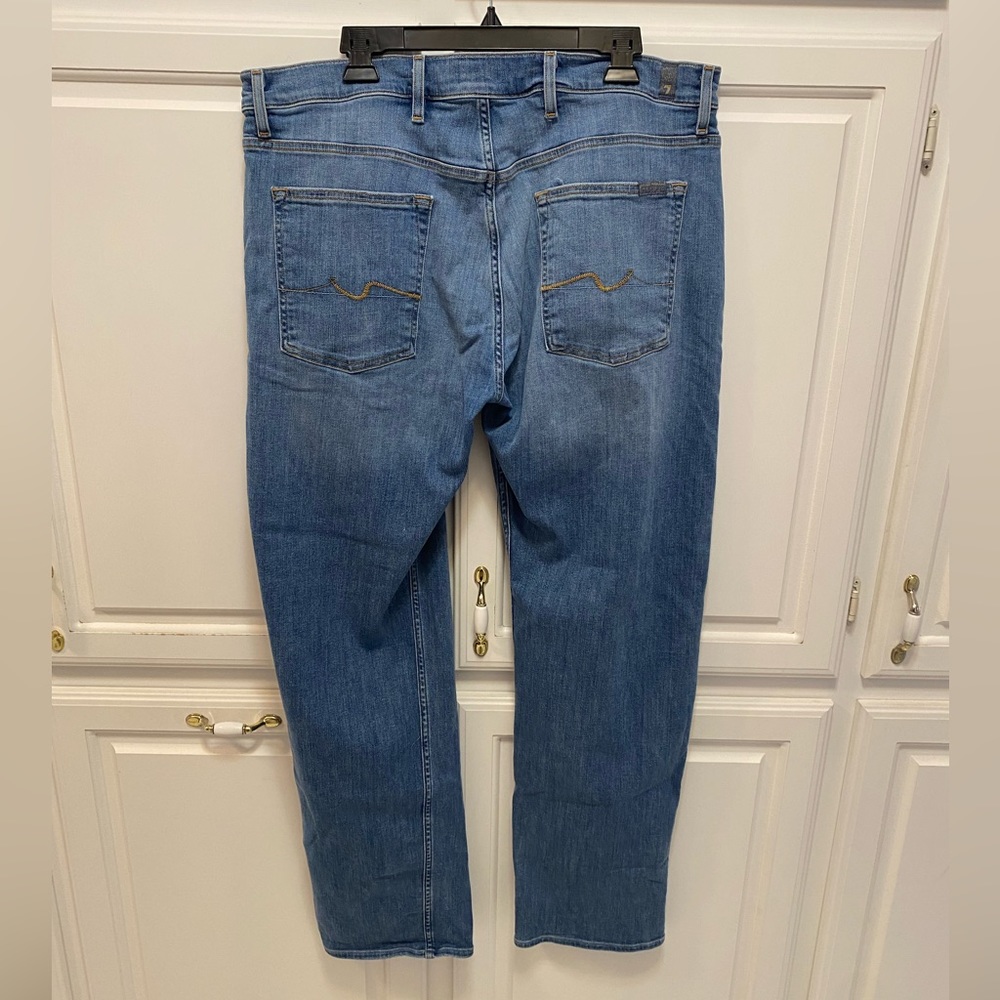 7 For All Mankind Straight Leg Blue Jean Denim Men’s Size 40 - Picture 2 of 8